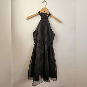 Alexandra Grecco For Anthropologie Womens Silk Dress Halter Black Size 00 Petite